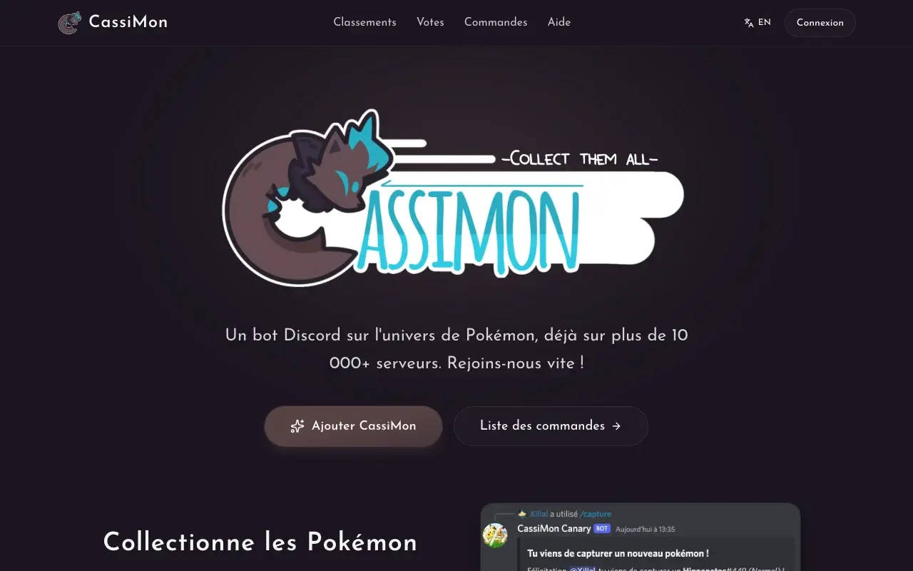 Accueil du site compagnon CassiMon